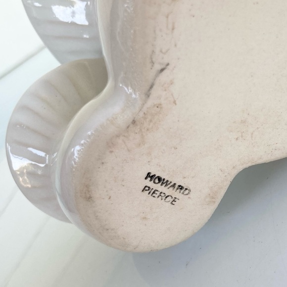 Howard Pierce Pottery Frog on Mushroom Flower Vase in White - Very Rare - HTF - Picture 16 of 16